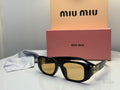 Miu Miu Rectangular Sunglasses – Warm Yellow Lenses - View 3
