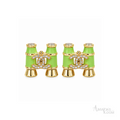 Chanel CC Bamboo Lime Green Earrings