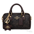 Coach Bag | Mini Rowan Crossbody Bag (featuring a detachable star logo charm) – Brown – Black (Signature Canvas with dark brown leather trim and gold-tone hardware)