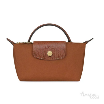 Longchamp Le Pliage Pouch with Handle – Cognac - View 1