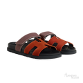 Hermès Chypre Sandals – Orange Canyon / Bruyère - View 1