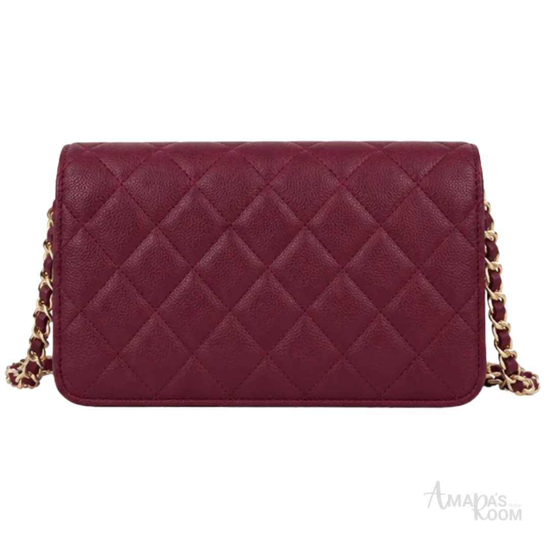Chanel Bag | Wallet on Chain (WOC)Colour – Burgundy – Raspberry