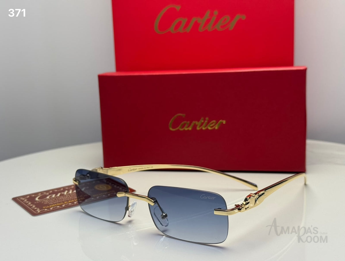 Cartier Sunglasses Gold-Tone – Blue Gradient - View 3