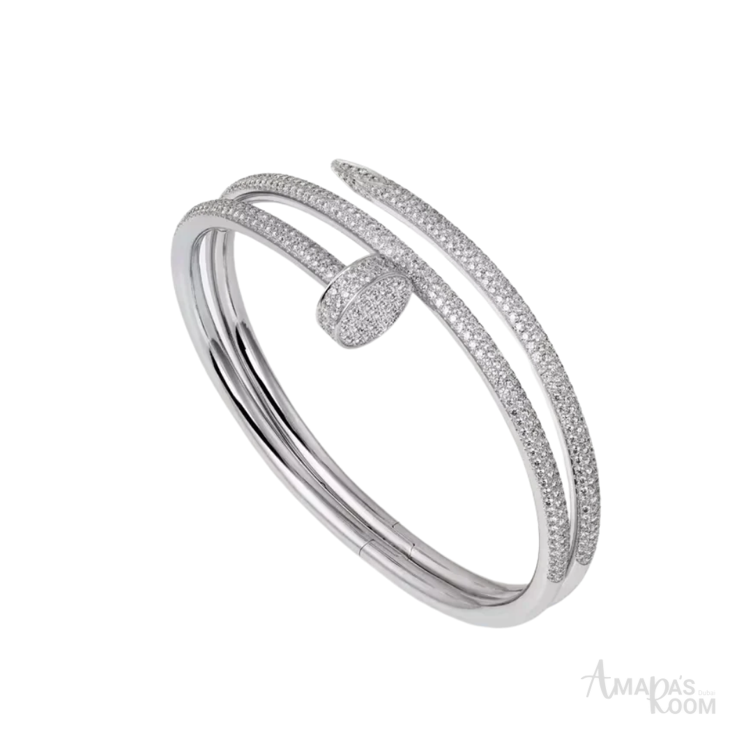 Cartier Juste un Clou Bracelet, Double, Half-Paved