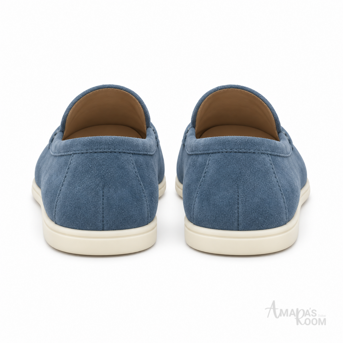 Loro Piana Summer Walk Suede Loafers – Blue - View 2