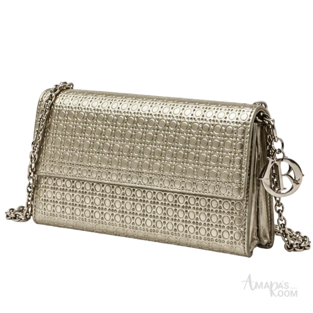 CHRISTIAN DIOR Bag | Lady Dior Croisière Wallet on Chain (WOC) – Champagne Gold – Metallic Gold