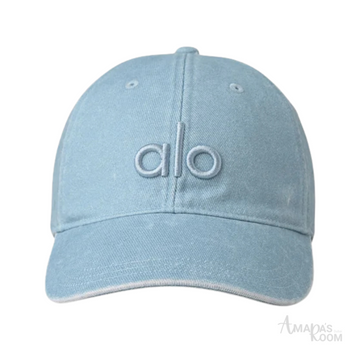Alo Yoga | Washed Off-Duty Adjustable Baseball Cap in Light Denim Blue - View 1