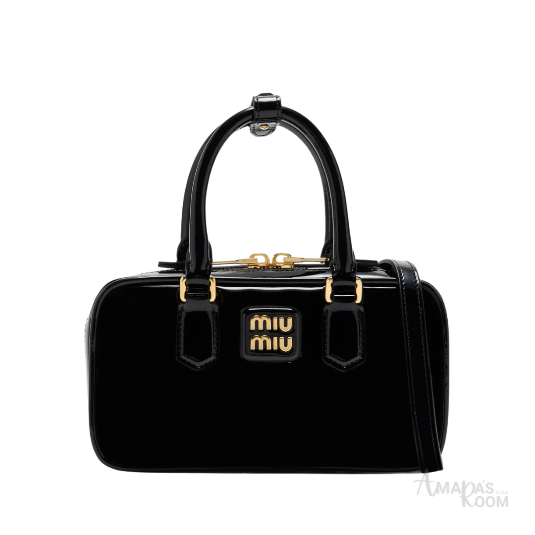 Miu Miu Mini Bowling Bag – Glossy Black - View 1