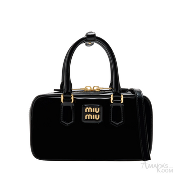 Miu Miu Mini Bowling Bag – Glossy Black - View 1