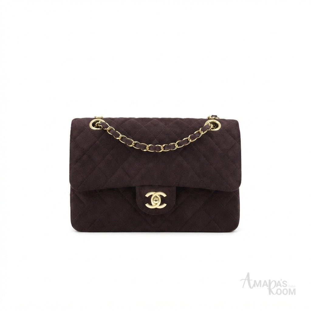 Chanel suede Handbag – Dark Brown - View 1