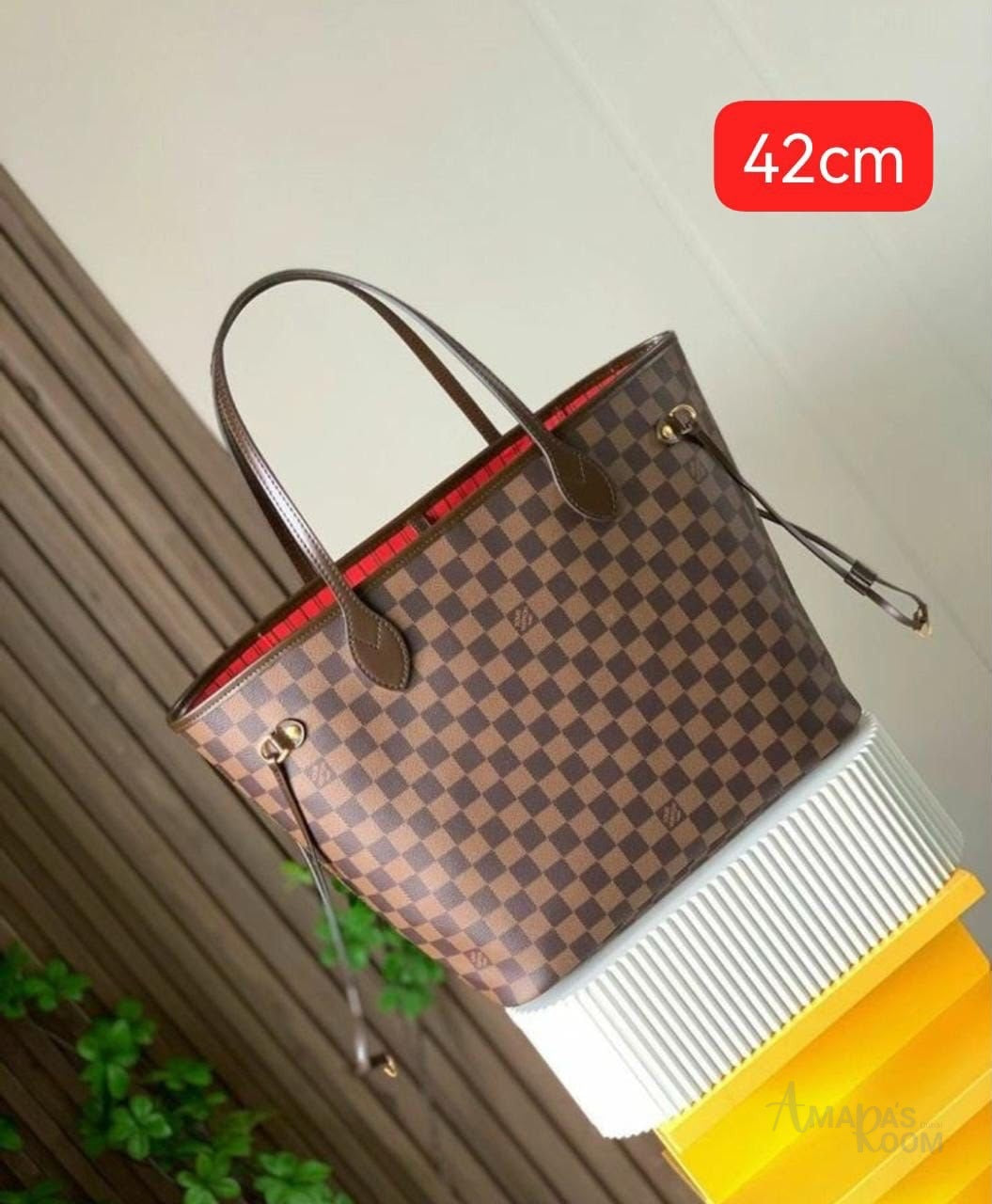 Louis Vuitton Bag Neverfull MM Tote Brown Tan – product view