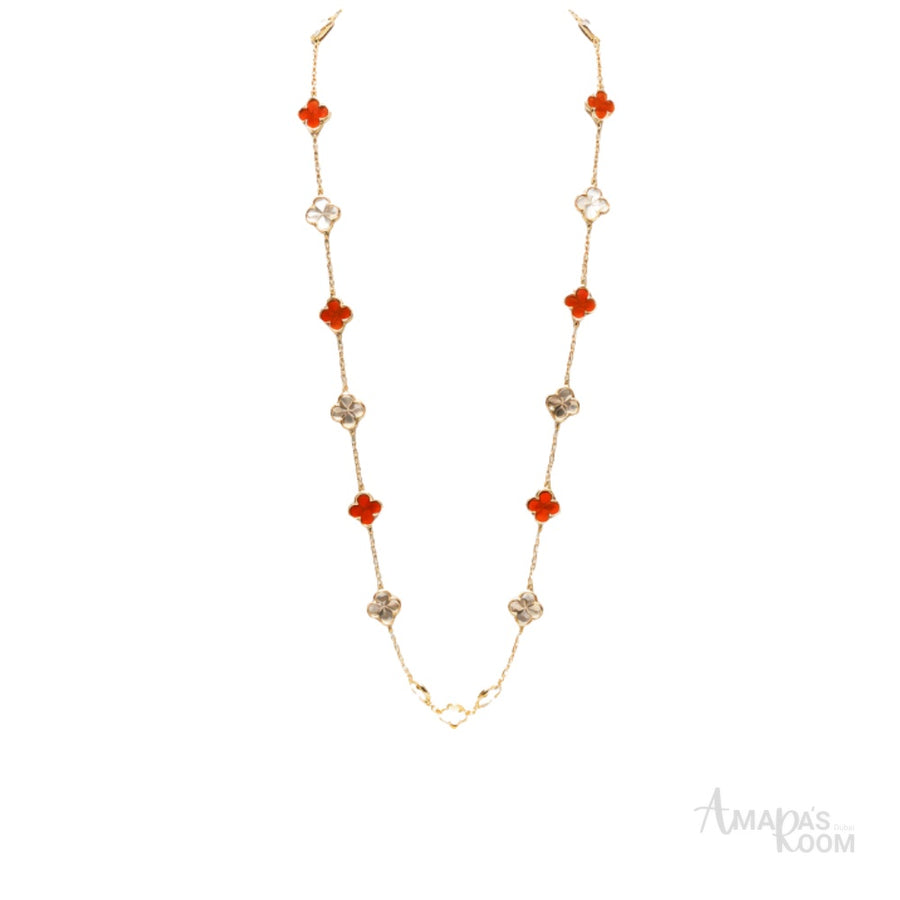 Van Cleef & Arpels Jewelry | Red Clover Necklace Earring Bracelet
