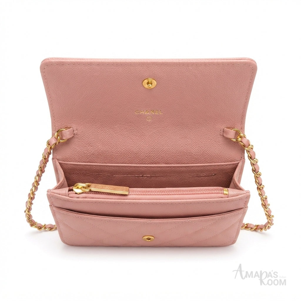 Chanel Wallet – Pink Quilted Caviar Leather - View 4