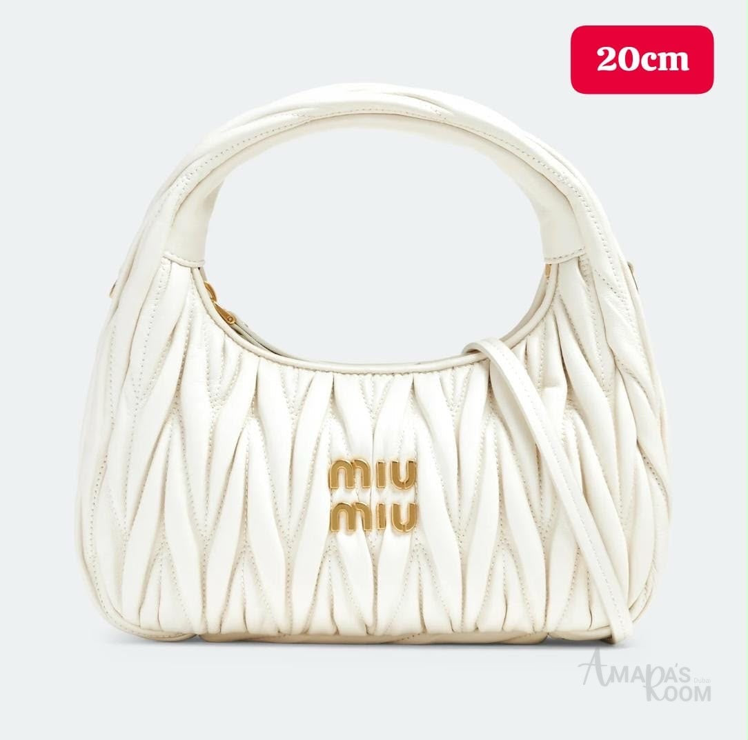 Miu Miu Bag Wander Matelassé Nappa Leather Hobo – product view