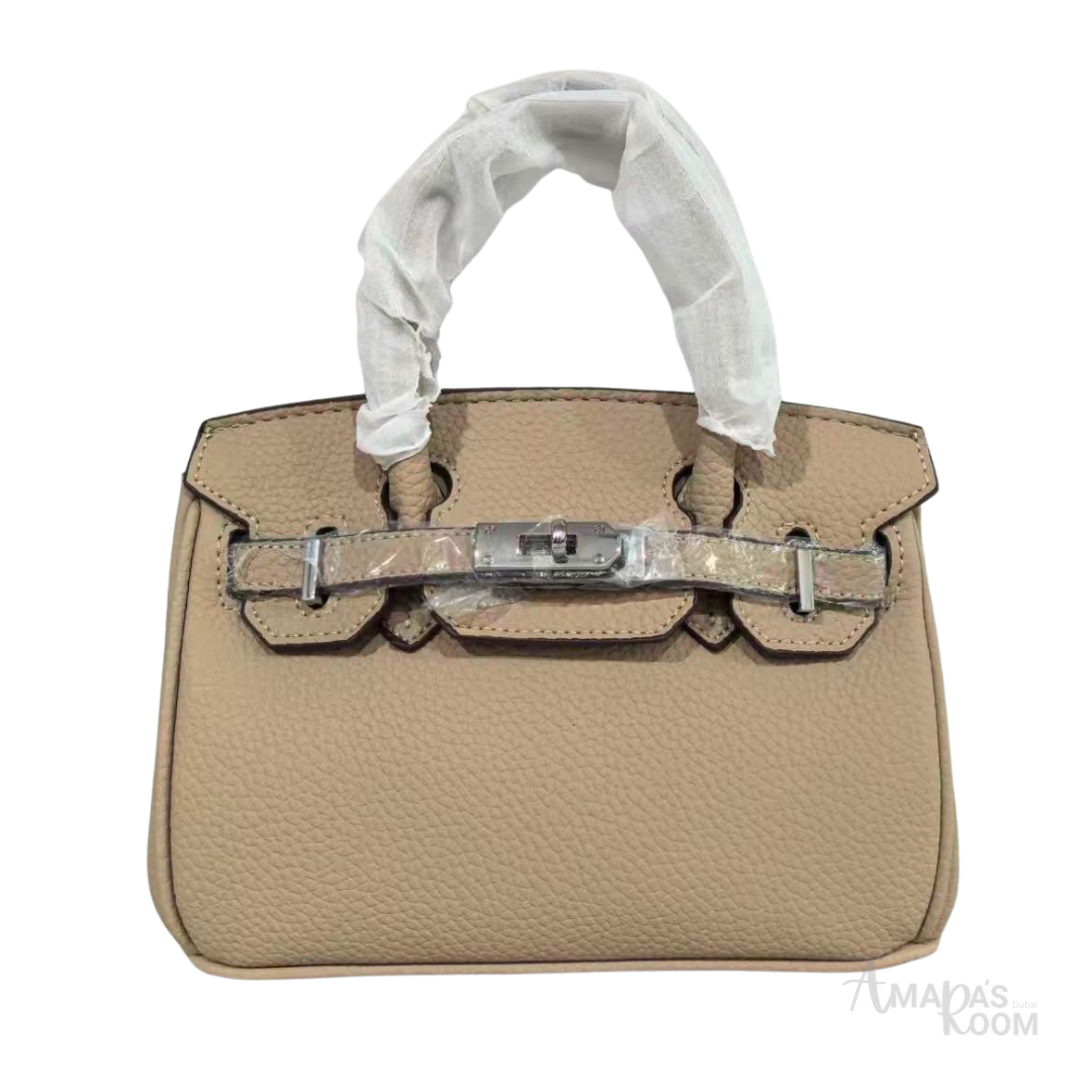 Hermes Birkin-Style Mini Handbag – Nude - View 1