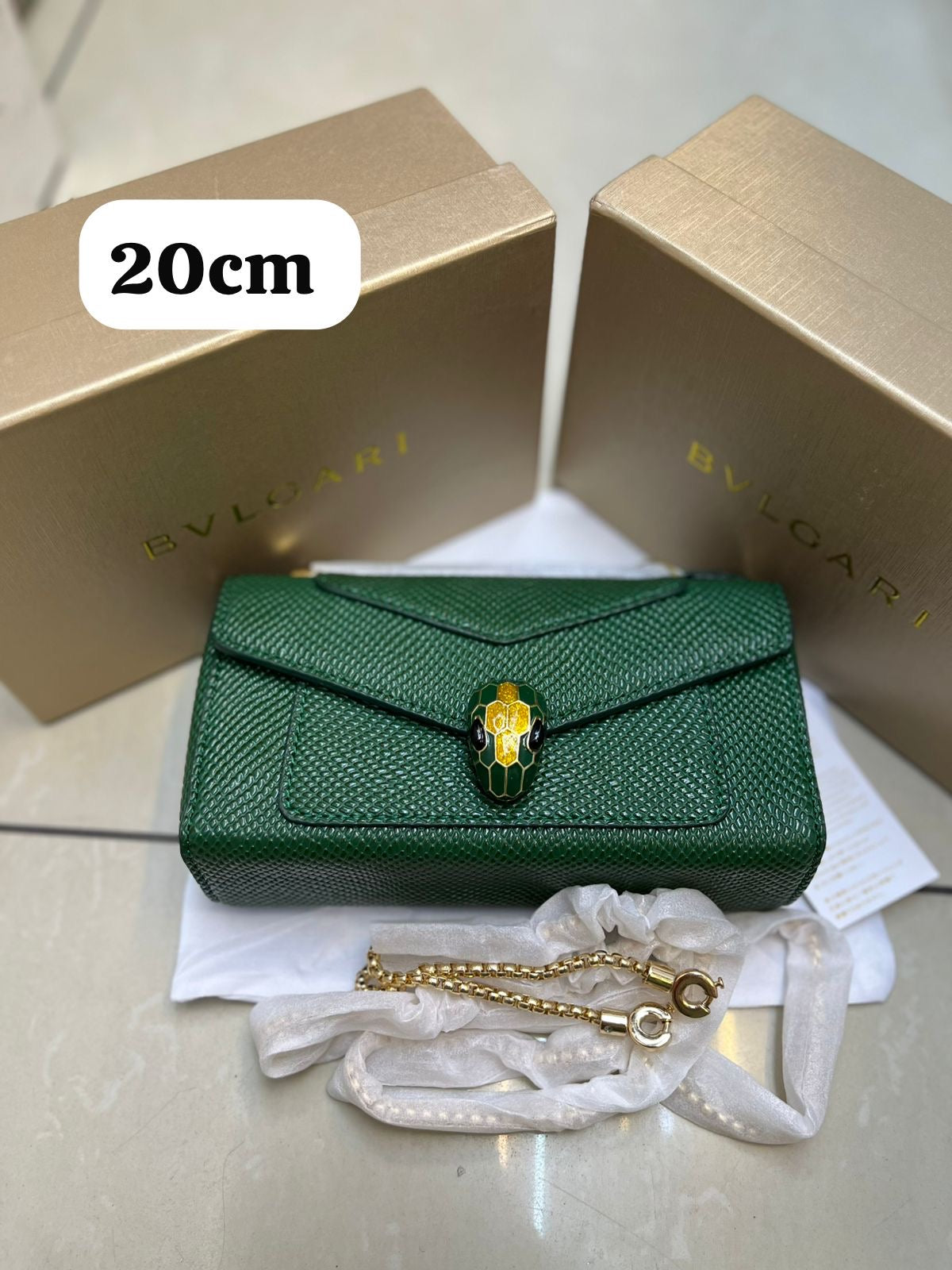 Bulgari Bag Serpenti Forever Chain Wallet Green – product view