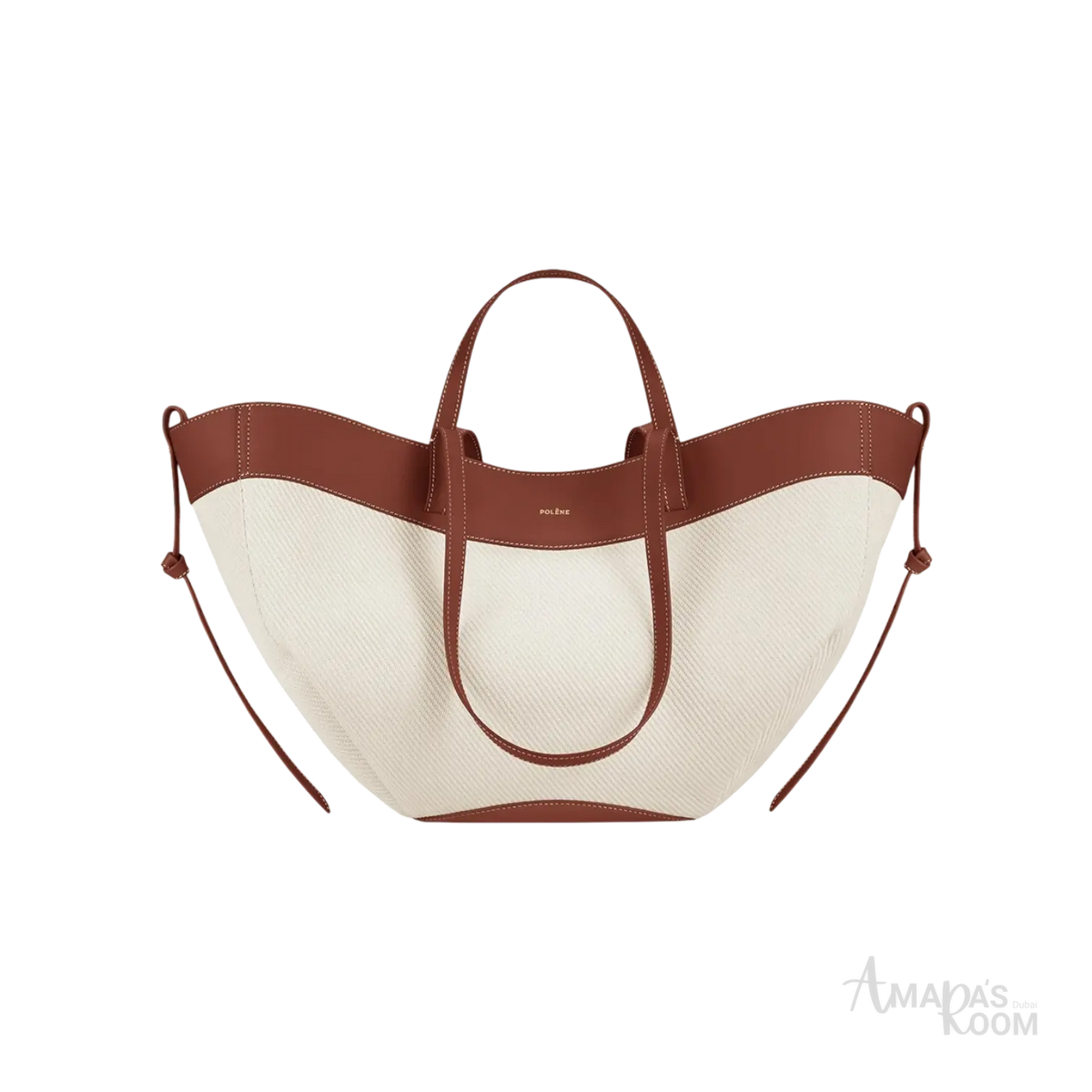 Polène Cyme Tote Bag – Cognac Canvas - View 1