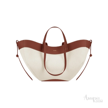 Polène Cyme Tote Bag – Cognac Canvas - View 1