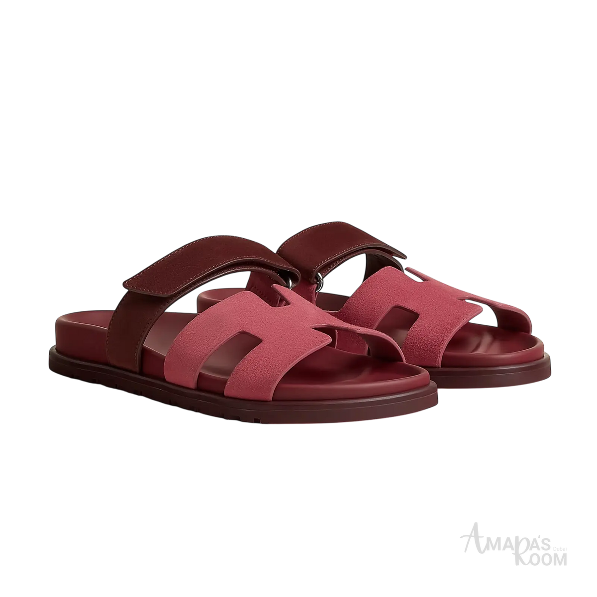 Hermès Chypre Sandals – Rose Pinson / Marron Palissandre - View 1