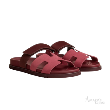 Hermès Chypre Sandals – Rose Pinson / Marron Palissandre - View 1