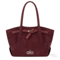 Alo Faux-Suede Tote Bag – Burgundy - View 1