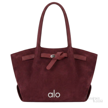 Alo Faux-Suede Tote Bag – Burgundy - View 1