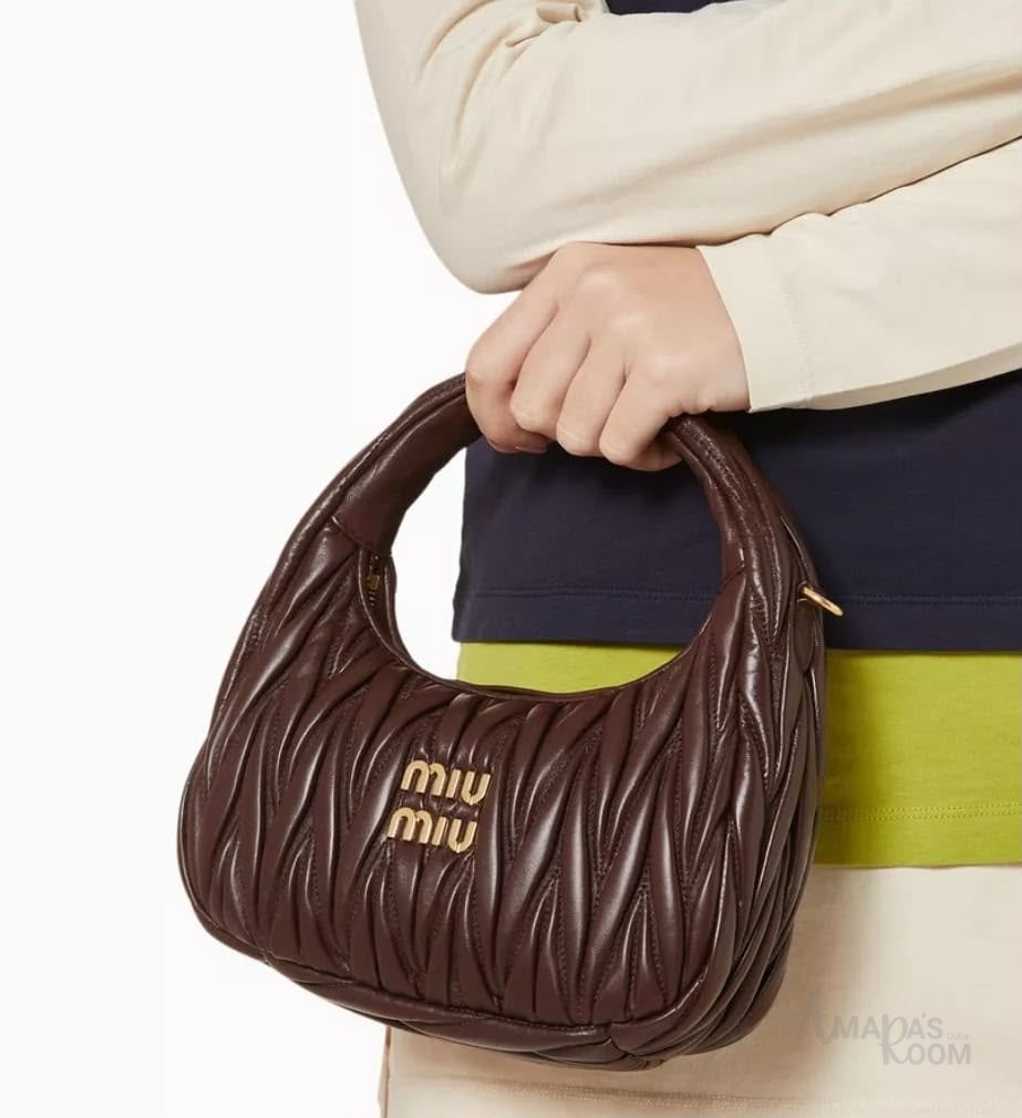 Miu Miu Bag Wander Matelassé Nappa Leather Hobo – product view