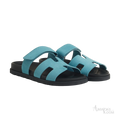 Hermès Chypre Sandals – Bleu Minéral - View 1