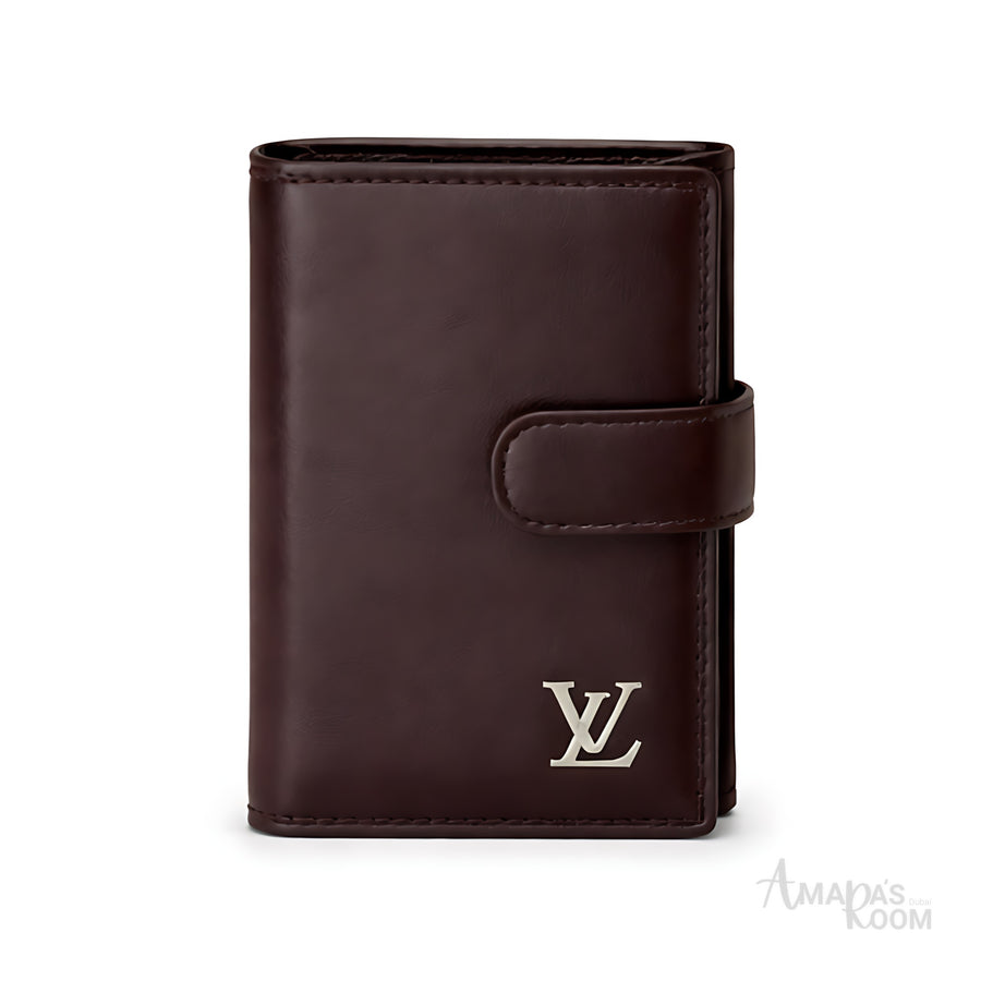 Louis Vuitton Wallet | Louis Vuitton Dark Brown Leather Logo - View 1