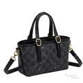 Gucci Bag | GG Emblem Mini Bag – Black (GG Monogram canvas with black leather handles and trim)