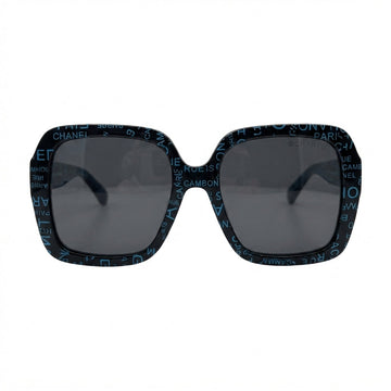 Chanel Sunglasses Signature Lettering – Black & Blue - View 1