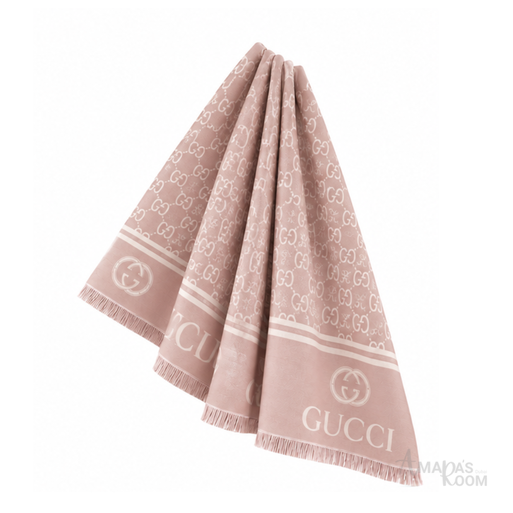 Gucci | Scarf GG Monogram Jacquard Dusty Pink - View 2