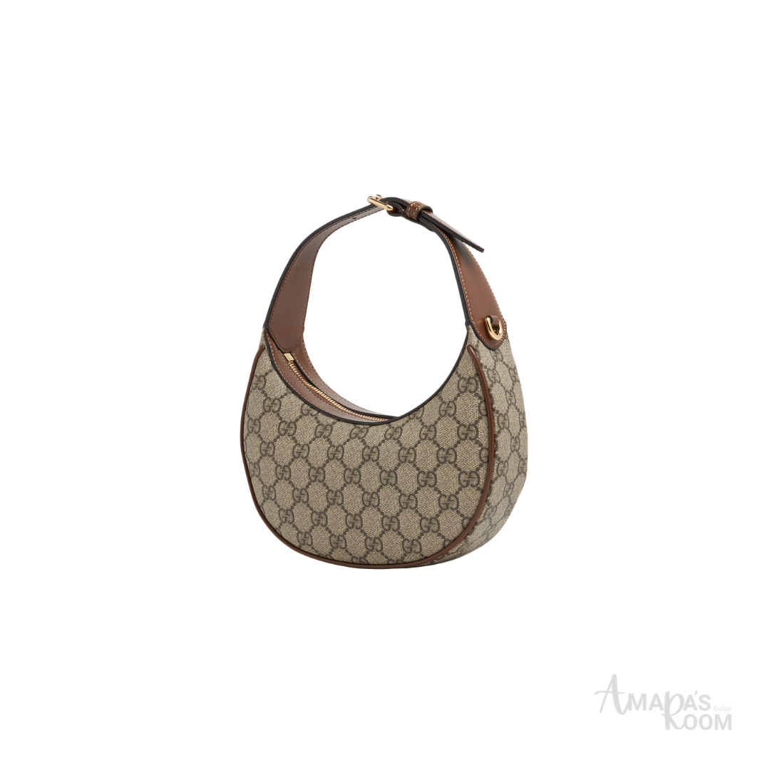 Gucci GG Supreme Half-Moon Mini Bag – Nude - View 2