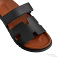 Hermès Chypre Sandals – Noir / Naturel - View 2