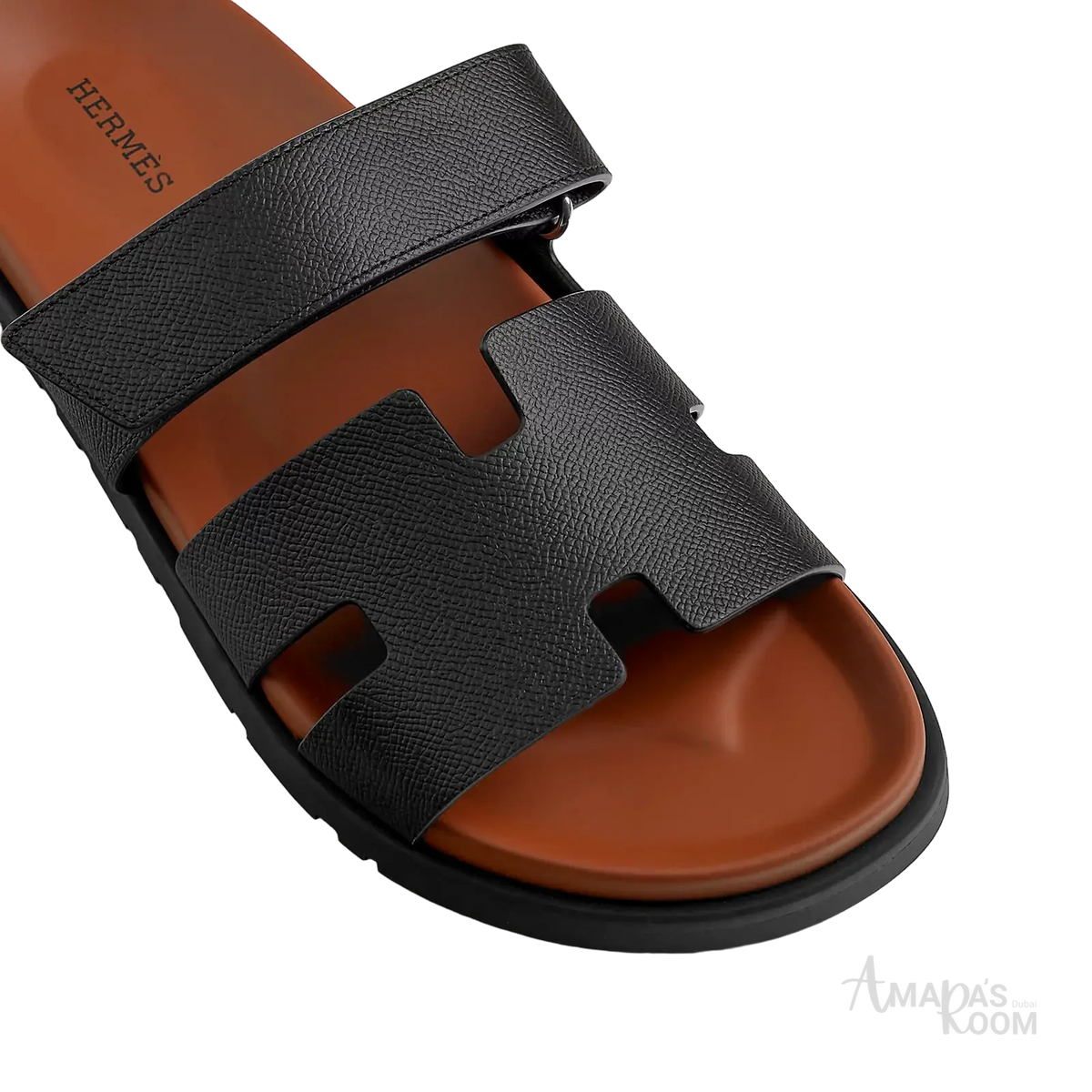 Hermès Chypre Sandals – Noir / Naturel - View 2
