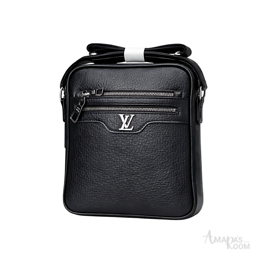 Louis Vuitton Crossbody Bag | Louis Vuitton Black Leather LV Logo - View 1