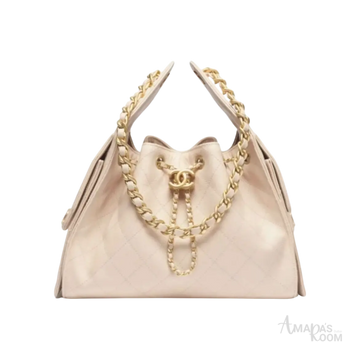 Chanel 25 Small Handbag – Gold & Beige - View 1