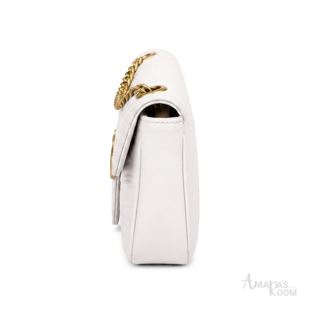Gucci GG Marmont Shoulder Bag – White - View 3