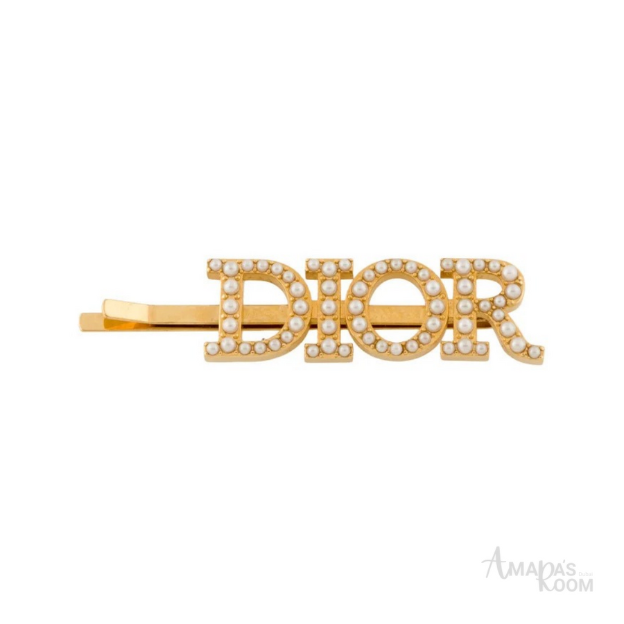 Dior Jewelry | Hairclip Metal Beads Logo Gold