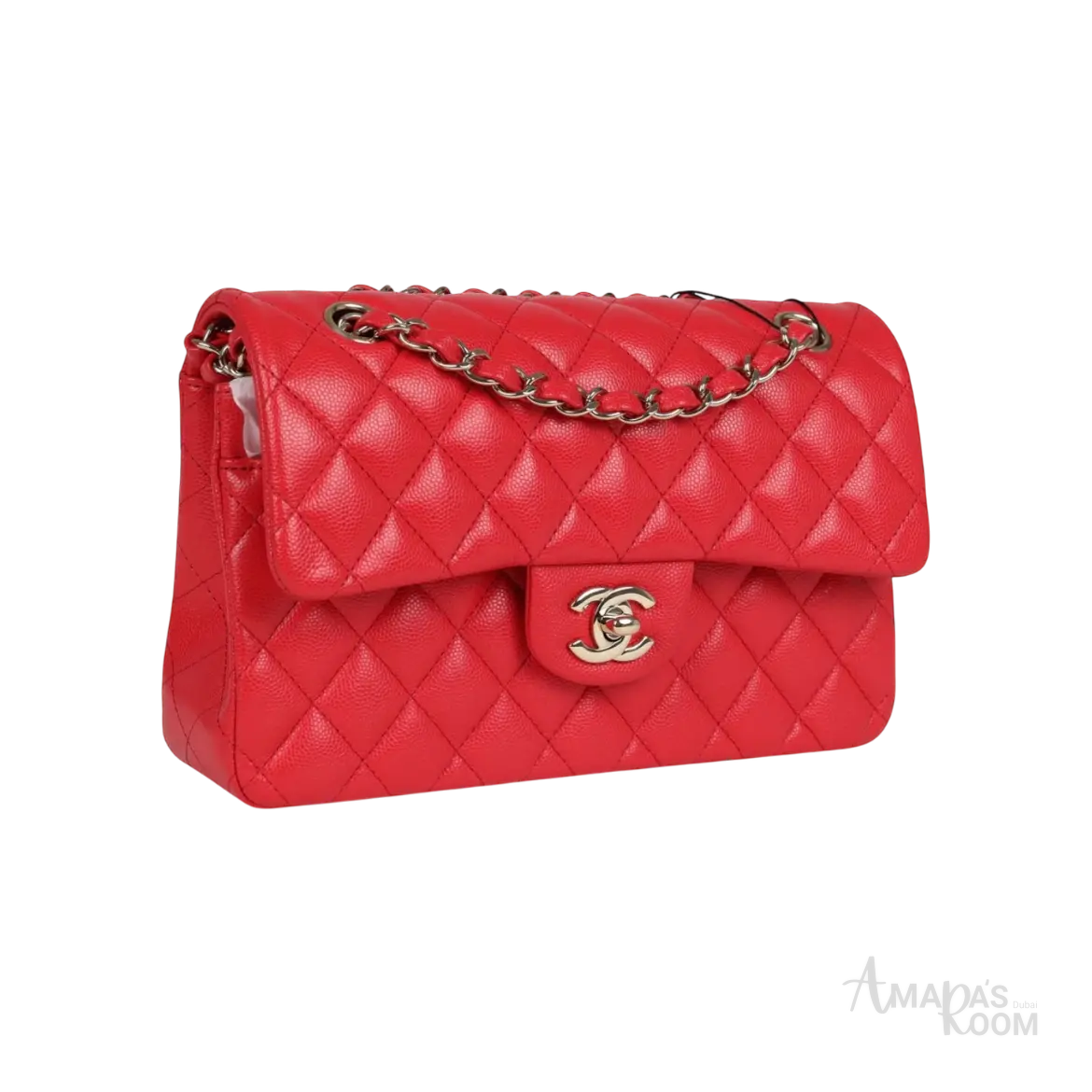 Chanel Classic Double Flap Bag Red Shiny Caviar Light Gold Hardware - View 2