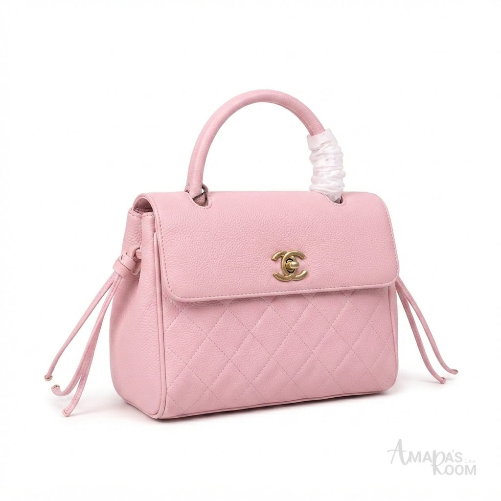 Chanel CC Turn-Lock Handbag – Light Pink - View 3