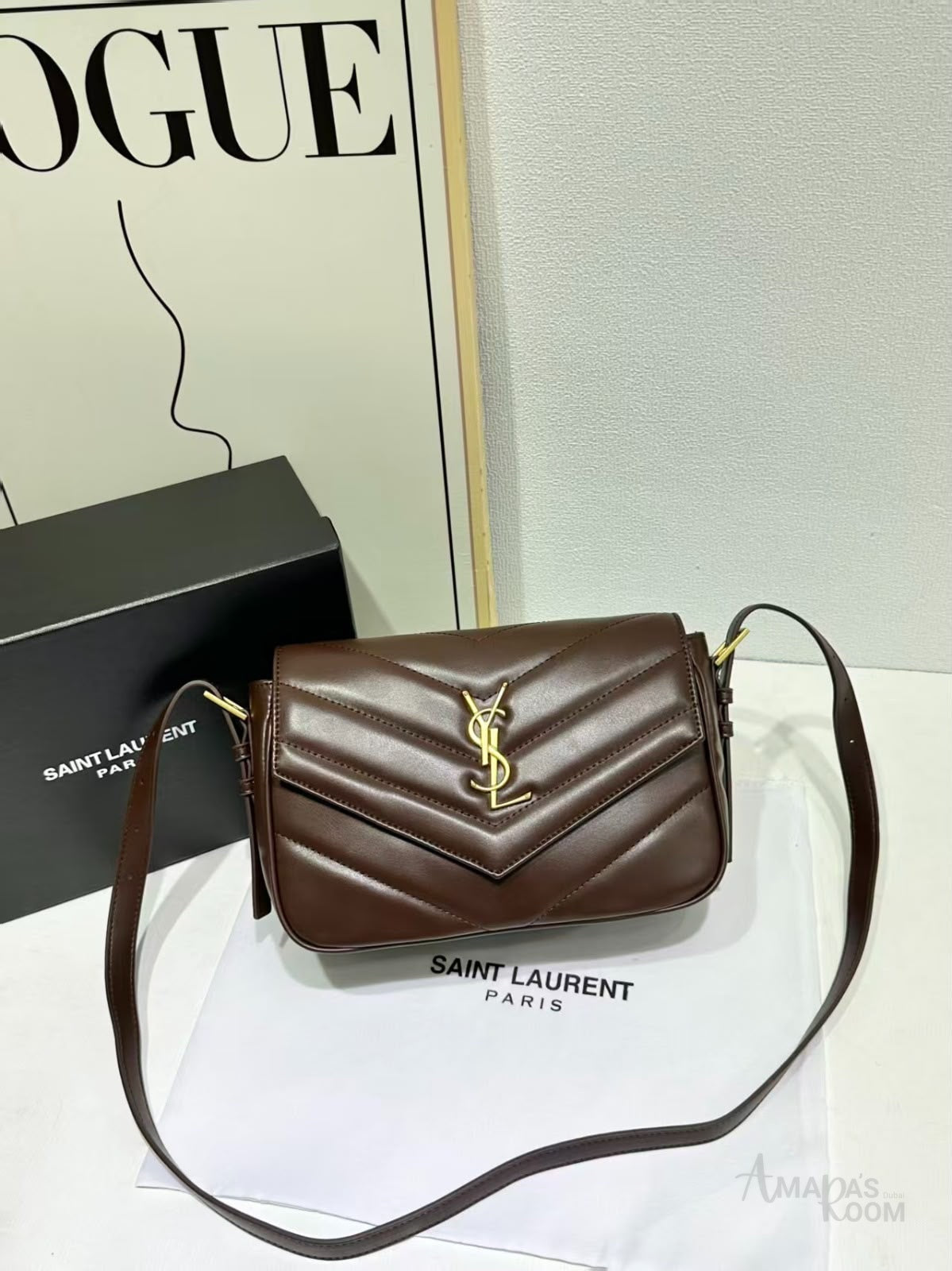 Saint Laurent Loulou Crossbody Bag – Dark Brown - View 4