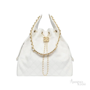 Chanel 25 Medium Handbag – White & Gold - View 1