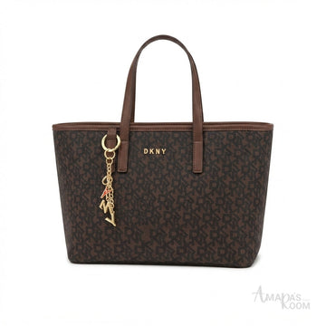 DKNY Bryant Logo-Print Tote Bag – Brown - View 1