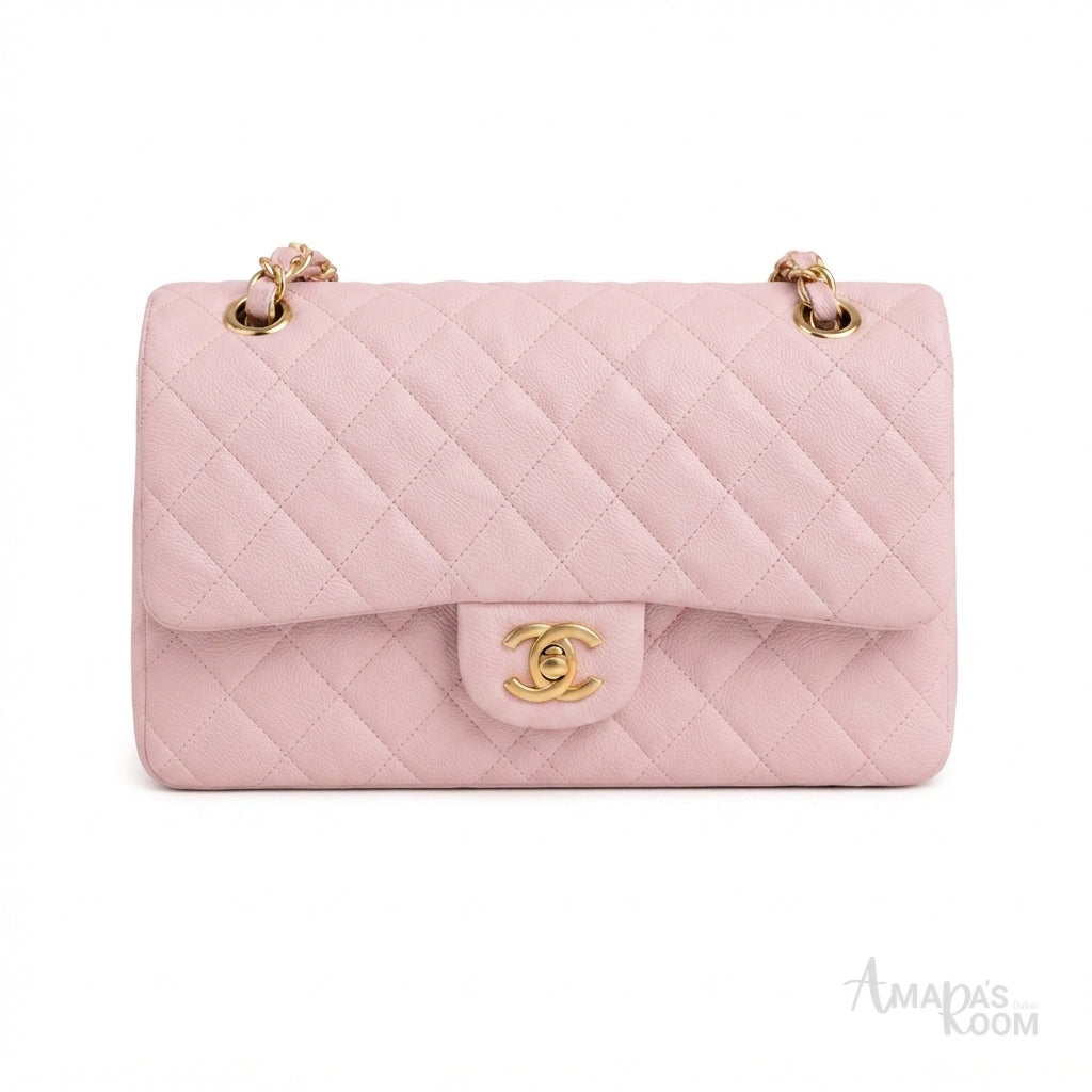 Chanel Classic Flap Bag – Pink Quilted Leather - View 1