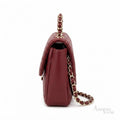 Chanel Top Handle Mini Rectangular Flap Bag – Burgundy - View 3