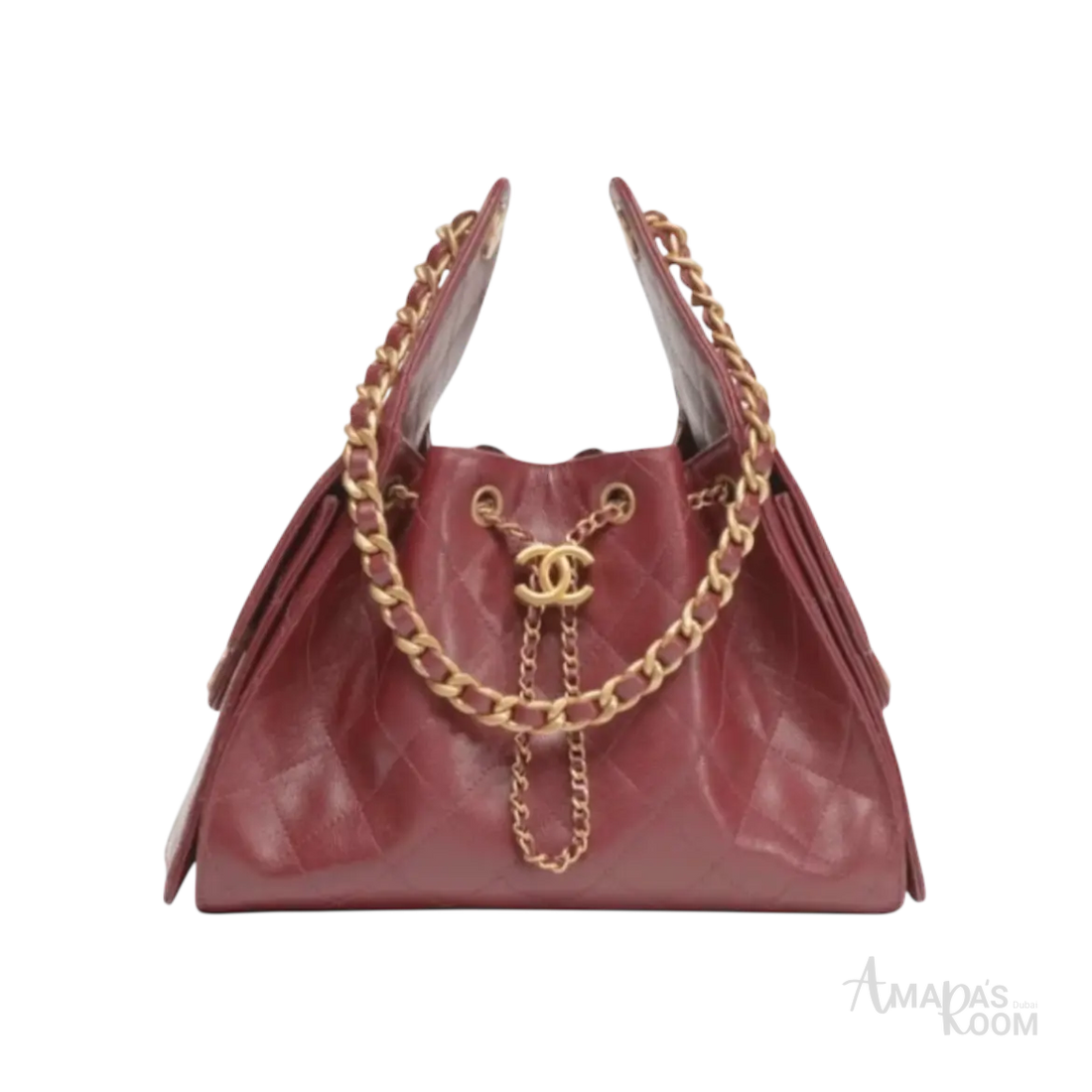 Chanel 25 Small Handbag – Burgundy & Gold - View 1