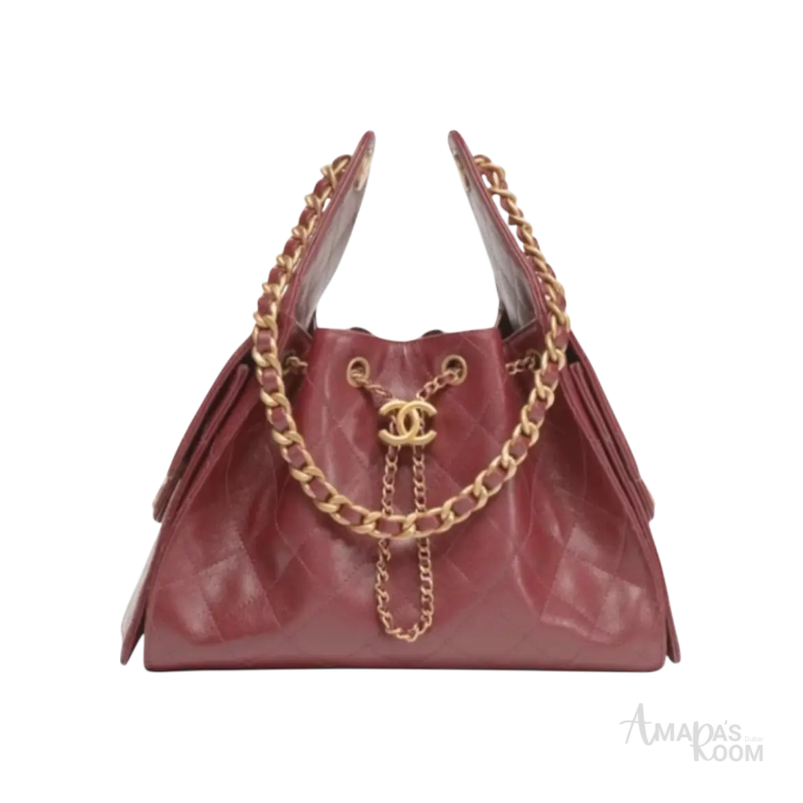 Chanel 25 Small Handbag – Burgundy & Gold - View 1