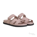 Hermès Chypre Sandals – Pink Suede - View 1