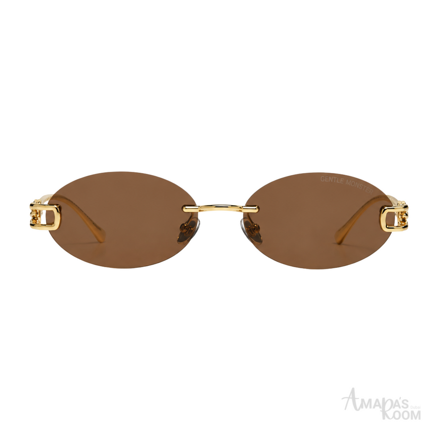 Gentle Monster Sunglasses Rimless Oval Gold Frame – product view